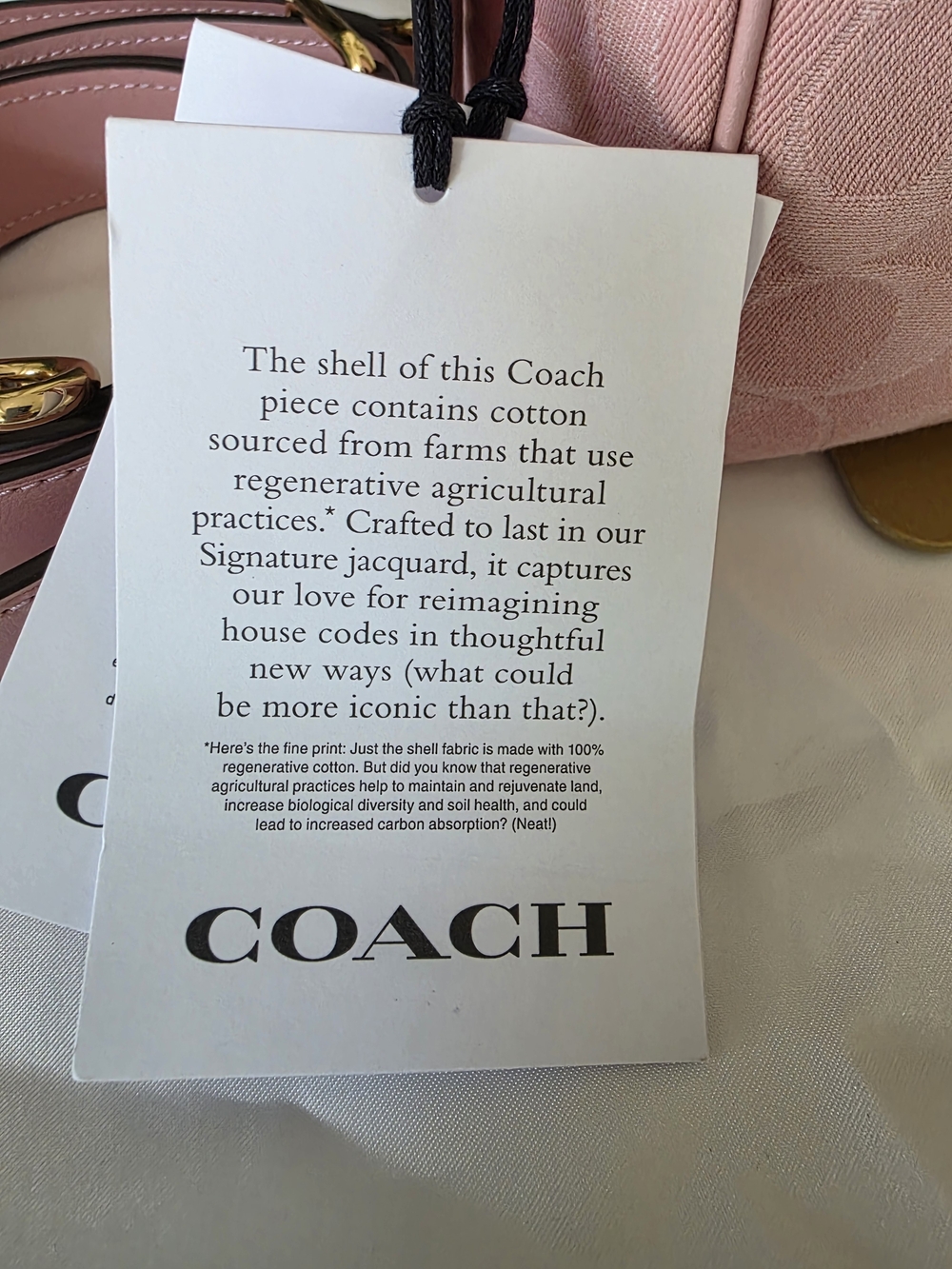 Coach Carey Crossbody Shoulder Bag Light Pink Signature Denim Jacquard - New - Picture 7 of 13